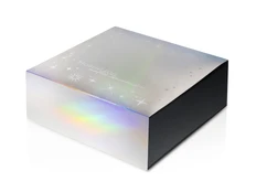 Коробка подарочная с голографическим шубером Aurora, L, черная / серебристая фото