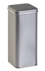 Коробка прямоугольная, высокая, серебристая фото