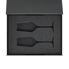 Коробка с ложементом для двух бокалов для шампанского Portobello, темно-серая фото