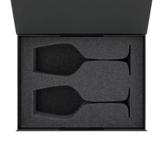 Коробка с ложементом для двух бокалов для вина, темно-серая фото