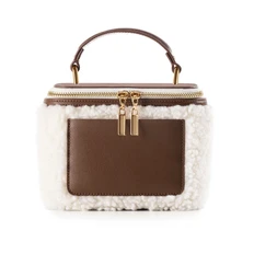 Косметичка-бокс Teddy, бежевая / коричневая фото