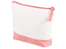 Косметичка хлопковая Cotton, белая / розовая фото