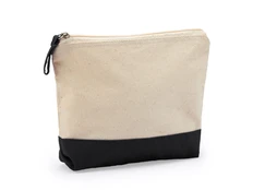 Косметичка хлопковая Doel, бежевая / черная фото