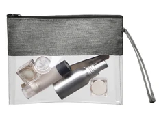 Косметичка прозрачная Leony, серая / прозрачная фото