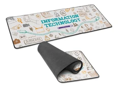 Коврик для мышки и клавиатуры с возможностью полноцветной печати, белый / черный фото