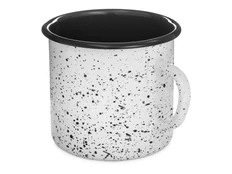 Кружка эмалированная Retro, 400 мл, белая / черная фото