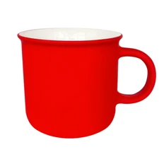 Кружка керамическая Camping, soft touch, красная фото