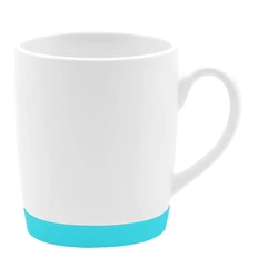 Кружка керамическая Make Me To Go, 320 мл, белая / бирюзовая фото