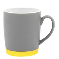 Кружка керамическая Make Me To Go, 320 мл, серая / желтая фото