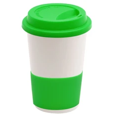 Кружка Magic To Go, белая / зеленая фото