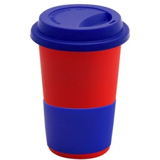 Кружка Magic To Go, soft touch, 420 мл, красная / темно-синяя фото