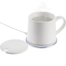 Кружка с подогревом и беспроводной зарядкой Dual Base ver. 2.0 Matt, белая фото