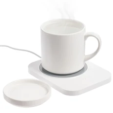 Кружка с подогревом и беспроводным зарядным устройством Indivo Dual Base Plus, белая фото