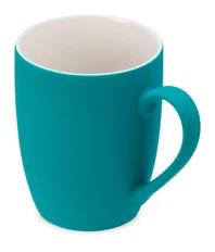 Кружка с покрытием soft-touch Tulip Gum, бирюзовая фото