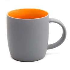 Кружка Spring, софт-тач, серая / оранжевая фото