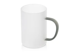 Кружка стеклянная матовая для сублимации «Акцент», белая / черная фото