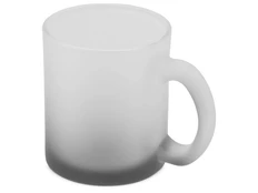 Кружка стеклянная матовая с градиентом для сублимации Ombre Sub, белая фото