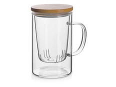 Кружка стеклянная с заварочной емкостью Milfoil, прозрачная фото