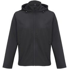 Куртка софтшелл с капюшоном мужская Sol's Race Men, черная фото