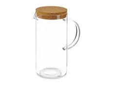 Кувшин стеклянный с крышкой из пробки Fiz, прозрачный / бежевый фото