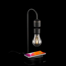 Лампа левитирующая с функцией беспроводной зарядки Indivo LeviStation, чёрная фото