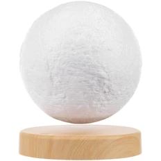 Лампа левитирующая с пластиковой подставкой MoonFlight, белая / бежевая фото