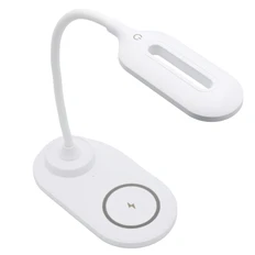 Лампа настольная c беспроводной зарядкой Duos, белая фото