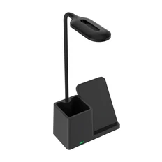 Лампа настольная с беспроводной зарядкой Stark, черная фото