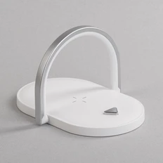 Лампа складная с беспроводным зарядным устройством Sky Light, белая / серебристый фото