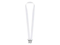 Ланъярд под сублимацию с 2 карабинам, 2 см, белый / серебряный фото