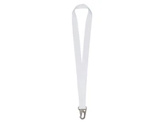 Ланъярд под сублимацию с карабином, 2,5 см, белый / серебристый фото