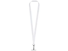 Лента под сублимацию для телефона с черным карабином, 2 см, 2 см, белая / серебристая фото