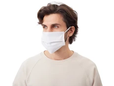 Маска для лица многоразовая из хлопка, белая фото