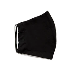 Маска защитная для лица многоразовая двухслойная, черная фото