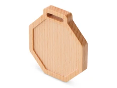 Медаль из бука Octagon, бежевая фото