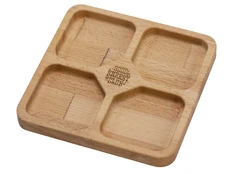 Менажница квадратная Snacks с гравировкой, коричневая фото