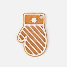 Мини-подвеска «Пряник», варежка, коричневая фото