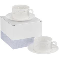 Набор Altavolo Coralli Luziano: 2 чайные пары, белый фото