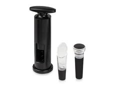 Набор аксессуаров для вина Master of Wine Bergamo: ручной штопор, нож для фольги, пробка, воронка, черный фото