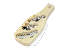 Набор аксессуаров для вина со стеклянной крышкой Master of Wine Pinotage, бежевый / хром фото