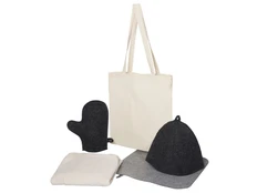 Набор банный мужской с килтом Healing Light, белый / серый фото