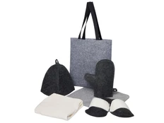 Набор банный мужской с килтом Healing, серый / белый фото