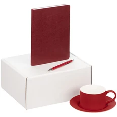 Набор Best Lafite: ежедневник недатированный, чайная пара, ручка шариковая, красный фото