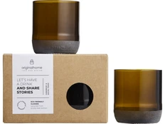 Набор бокалов из переработанного стекла, коричневый фото