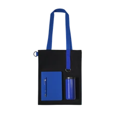 Набор Bplanner Аuto: ежедневник, ручка, термостакан, шопер, черный / синий фото