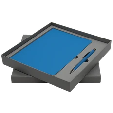 Набор Bplanner Business 01: ежедневник, ручка шариковая, голубой / серый фото