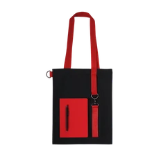 Набор Bplanner casual: ежедневник, ручка шариковая, шопер, ремувка, черный / красный фото