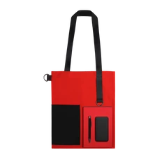 Набор Bplanner Color: ежедневник А5, внешний аккумулятор на 5000 mAh, шоппер, черный / красный фото