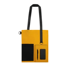 Набор Bplanner Color: ежедневник А5, внешний аккумулятор на 5000 mAh, шоппер, черный / желтый фото