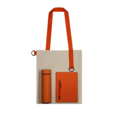 Набор Bplanner Street: термос, ежедневник, ручка, шопер, бежевый / оранжевый фото